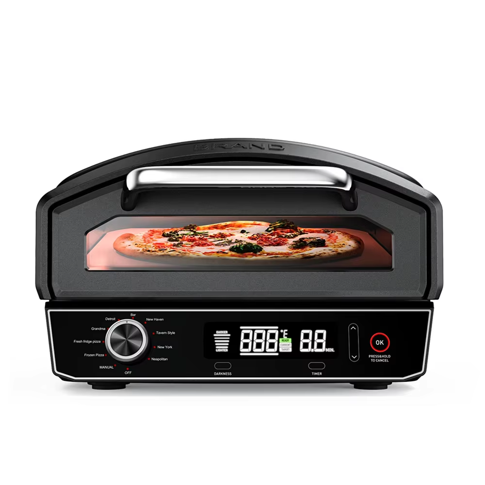 14 Inch Electric Pizza Oven Gas pizza oven With Ceramic Stone 950 Degrees Stainless Steel Indoor And Portable Outdoor Pizza Oven