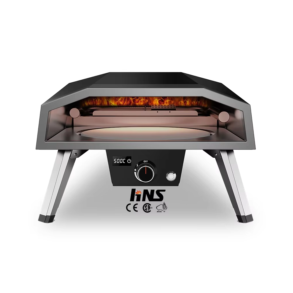 Outdoor Camping 16-inch gas pizza oven with electric rotating pizza stone for outdoor pizza cooking equipment