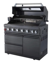 Premium black 430 stainless steel outdoor barbecue kitchen with built-in gas barbecue grill