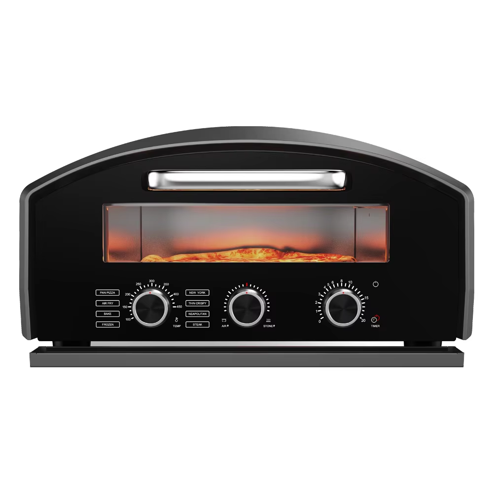 14 Inch Electric Pizza Maker with 800°F Heating 8 Touchscreen Presets Stainless Steel Indoor Pizza Oven Electric Grills Type
